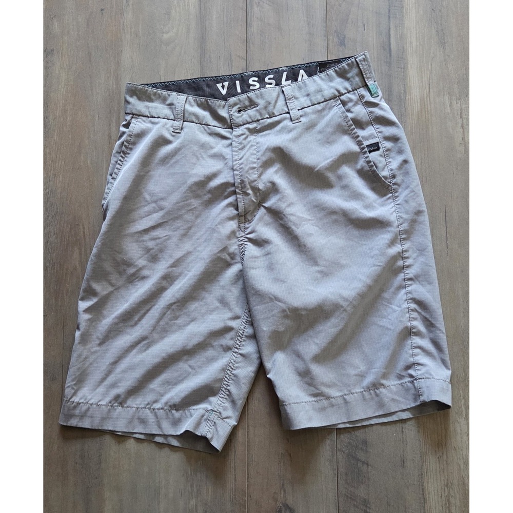 Vissla Shorts Mens 26 Waist Gray Hybrid Lightweight Quick Dry Stretch Active
